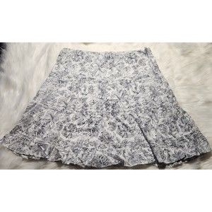 Christopher & Banks womens skirt Size 16 Black white floral Flare hem
